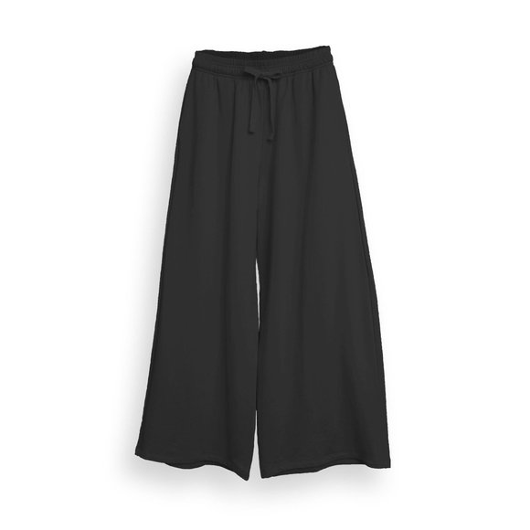 eavolu® Baikal Wide Leg Pant, XS-XL, Eco-Friendly, Color: COAL BLACK